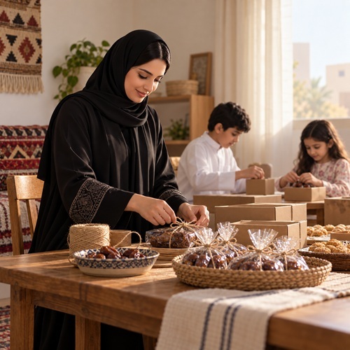Family Packing Homemade Treats Together